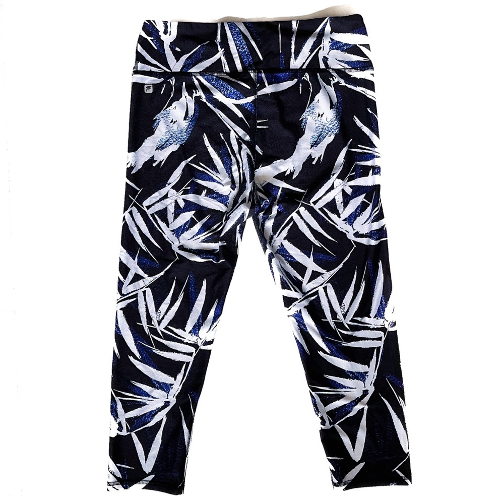 Fabletics Black And Blue Patterned Leggings Medium - image 2